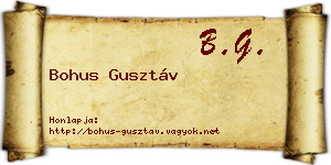 Bohus Gusztáv névjegykártya