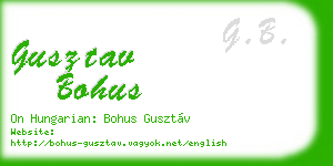 gusztav bohus business card