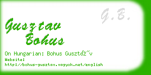 gusztav bohus business card